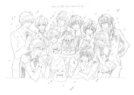 種村有菜がこの日のために描いた「アイドリッシュセブン」のイラスト。
