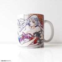 3巻カバーイラストを使用した「マグカップ（3巻表紙）」。持ち手を右にして見た様子。