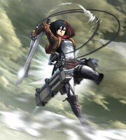 ゲーム「進撃の巨人」より、ミカサ。