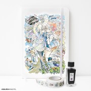 20セット限定の「スペシャル文具セット」。ノートとマスキングテープの通常セットに、入江亜季が調合した特製の灰色インクが付属する。