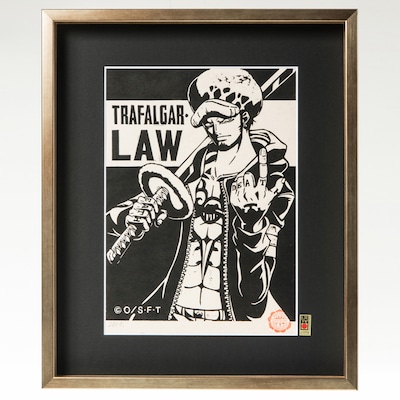 「ワンピース木版画コレクション」のトラファルガー・ロー。