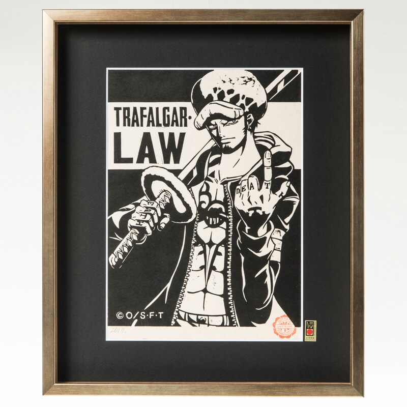 「ワンピース木版画コレクション」のトラファルガー・ロー。