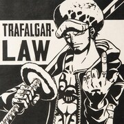 「ワンピース木版画コレクション」のトラファルガー・ロー。