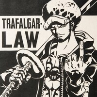 「ワンピース木版画コレクション」のトラファルガー・ロー。