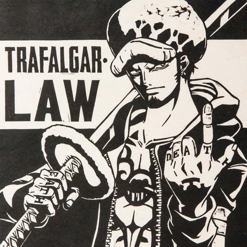 「ワンピース木版画コレクション」のトラファルガー・ロー。