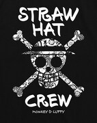 麦わらドクロ フラワーパターンTシャツ