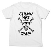 麦わらドクロ フラワーパターンTシャツ