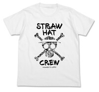 麦わらドクロ フラワーパターンTシャツ