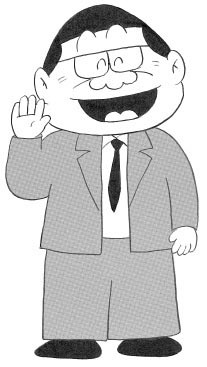 佐々木和男のイラストカット。(c)やまさき十三・北見けんいち／小学館