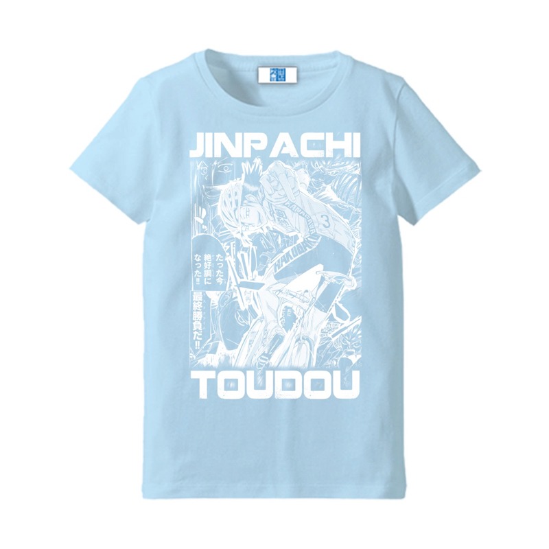 「弱虫ペダル インパクトシーン Tシャツ Special Lady's Type/東堂尽八」のライトブルー。
