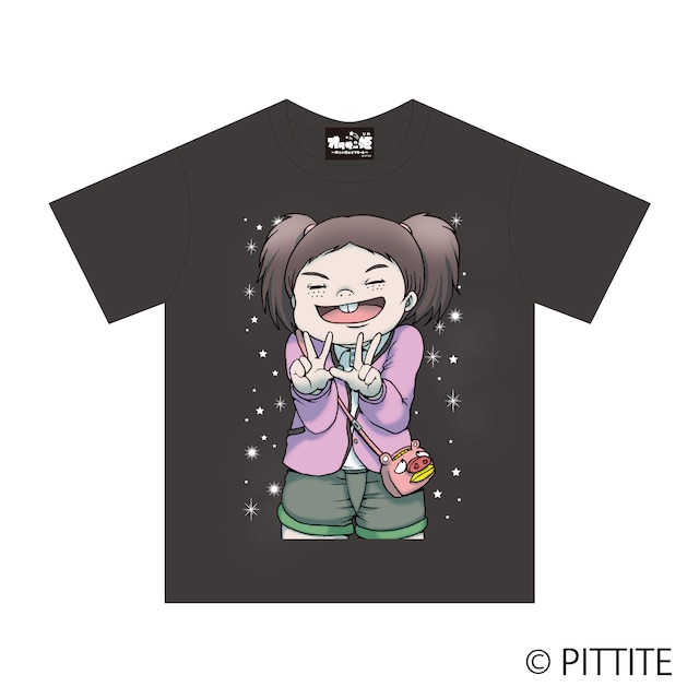 「姫ちゃんTシャツ」は5184円。写真はチャコール。