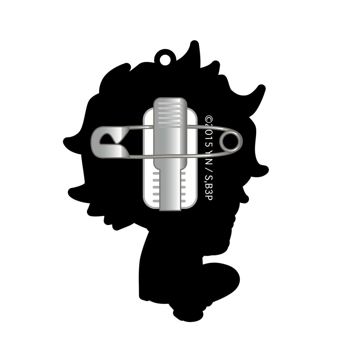 クリップバッジの背面。クリップと安全ピンの2種類が付属している。