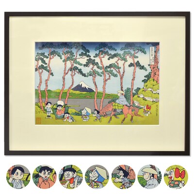 「ドラえもん 浮世絵木版画（富嶽三十六景 程ヶ谷）」