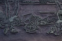 「ドラえもん 浮世絵木版画（富嶽三十六景 程ヶ谷）」制作の様子。