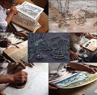 「ドラえもん 浮世絵木版画（富嶽三十六景 程ヶ谷）」制作の様子。