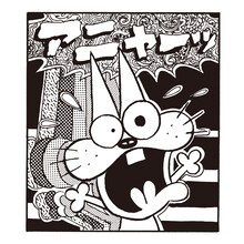 「赤塚不二夫 実験マンガ集」の特典ステッカー。