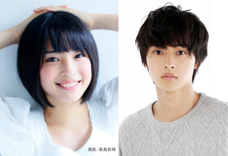 「四月は君の嘘」に主演する広瀬すず（左）と山崎賢人（右）。