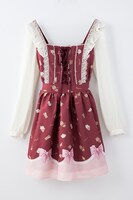 「クッキーリボンワンピース」のボルドー。