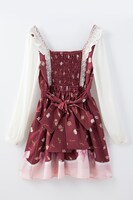 「クッキーリボンワンピース」のボルドー。