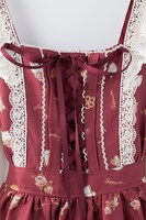 「クッキーリボンワンピース」のボルドー。