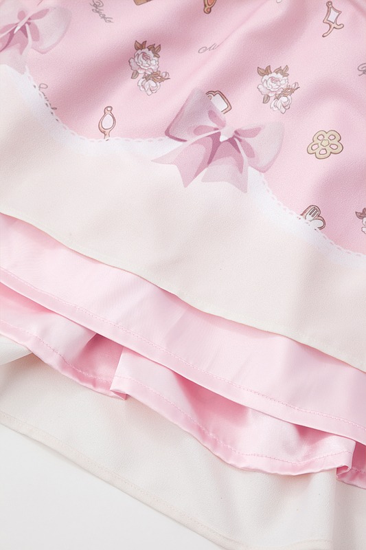 「クッキーリボンスカート」のピンク。