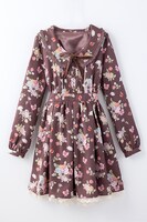 ローズワンピースのブラウン。