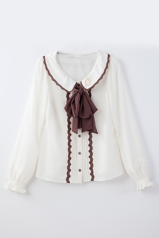 「トップス＆ジャンパースカートセット」のブラウン。