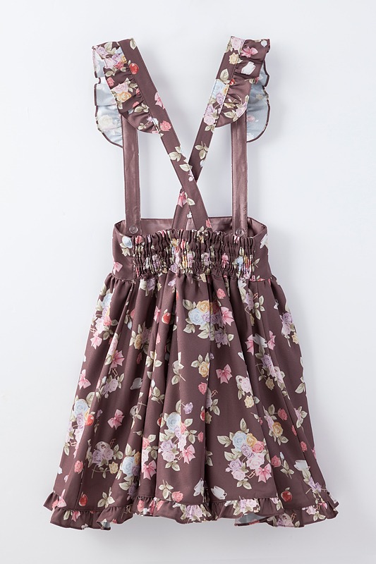 「トップス＆ジャンパースカートセット」のブラウン。