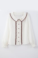 「トップス＆ジャンパースカートセット」のブラウン。