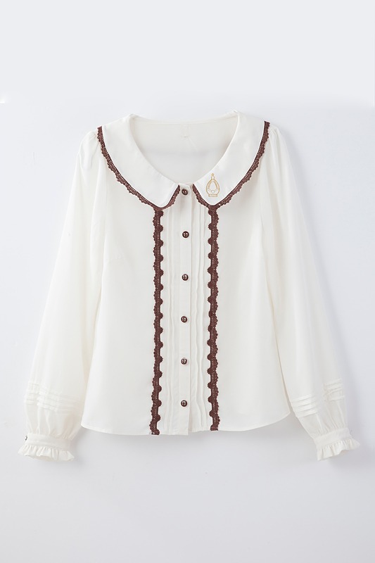 「トップス＆ジャンパースカートセット」のブラウン。