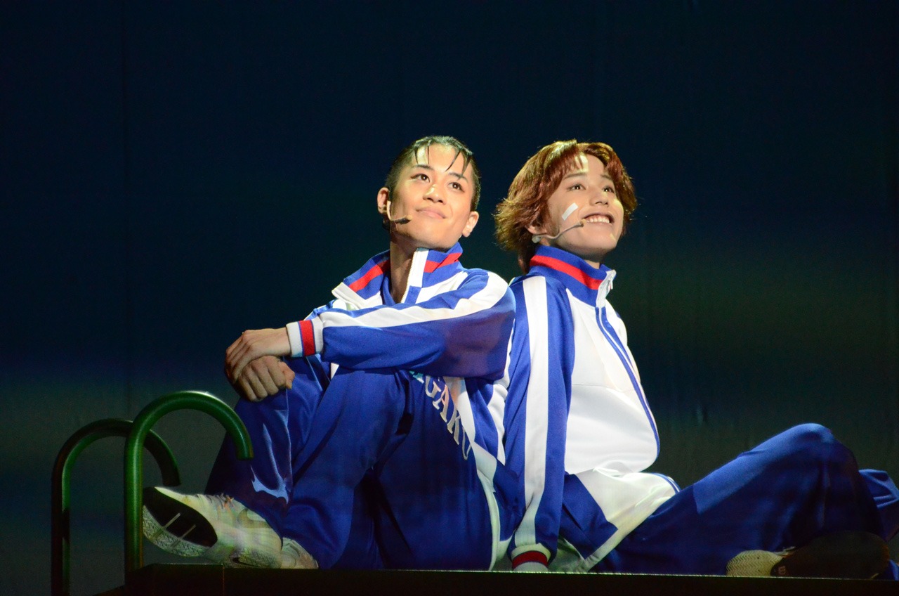 石田隼演じる大石秀一郎と、本田礼生演じる菊丸英二のゴールデン・ペア。