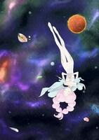 こがたくう「宇宙のプロフィル」のイラスト。