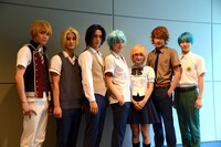 「金色のコルダBlue♪Sky First Stage」囲み取材の様子。