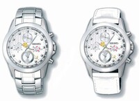 「セイコー×ワンピース チョッパー15周年記念 スペシャルコラボウォッチ」左がメタルバンドタイプ。右が革バンドタイプ。