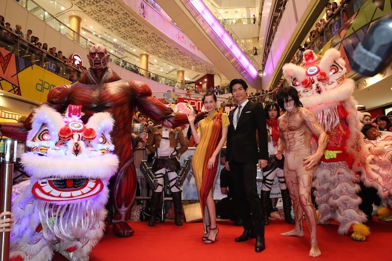 実写映画「進撃の巨人」の香港プレミア、水原希子「ミカサの成長も見所です」