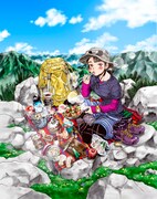 信濃川日出雄の新連載「山と食欲と私」のカット。