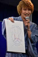 松本岳が描いた十六夜九衛門。「怖い！」という声が続出。