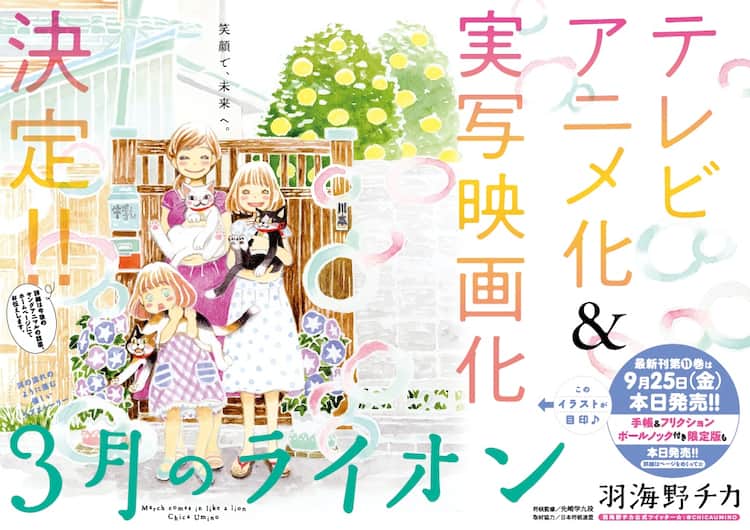 羽海野チカ 3月のライオン 実写映画化 テレビアニメ化も決定 映画ナタリー