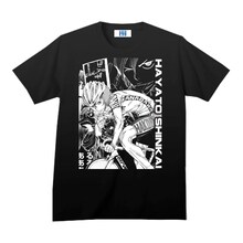 「弱虫ペダル インパクトシーン Tシャツ / 新開隼人」ブラック
