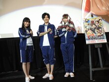 （左から）ミカサ役の石川由依、エレン役の梶裕貴、アルミン役の井上麻里奈。