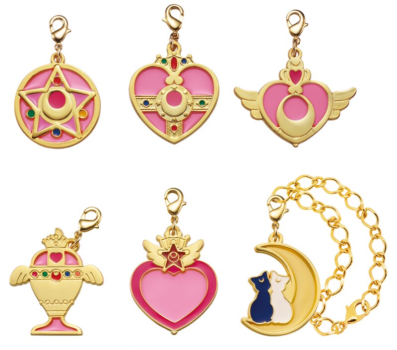 「美少女戦士セーラームーン ステンドチャーム」のラインナップ。