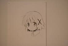 ライブドローイング中のイラスト。(c)蒼樹うめ/芳文社 (c)Magica Quartet / Aniplex・Madoka Movie Project Rebellion