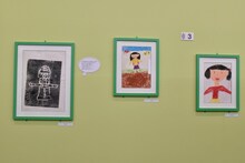 蒼樹うめが幼少の頃に手がけた版画やイラスト。