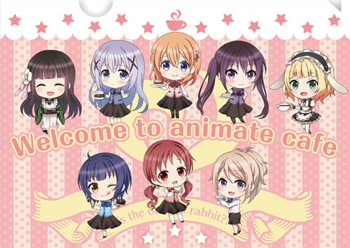 グッドスマイル×アニメイトカフェ限定商品の「ご注文はうさぎですか??」クリアファイル。