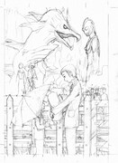 鶴田謙二による決定稿の下描き。完成イラストは誌面にて確認しよう。