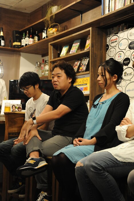 （左から）小林琢磨、うめの小沢高広、うめの妹尾朝子。