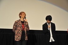 （左から）デビルマン/不動明役の浅沼晋太郎、島村ジョー（009）役の福山潤。