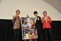 （左から）デビルマン/不動明役の浅沼晋太郎、島村ジョー（009）役の福山潤、川越淳監督。