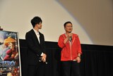 「サイボーグ009VSデビルマン」完成披露試写会の様子。左から福山潤、川越淳。