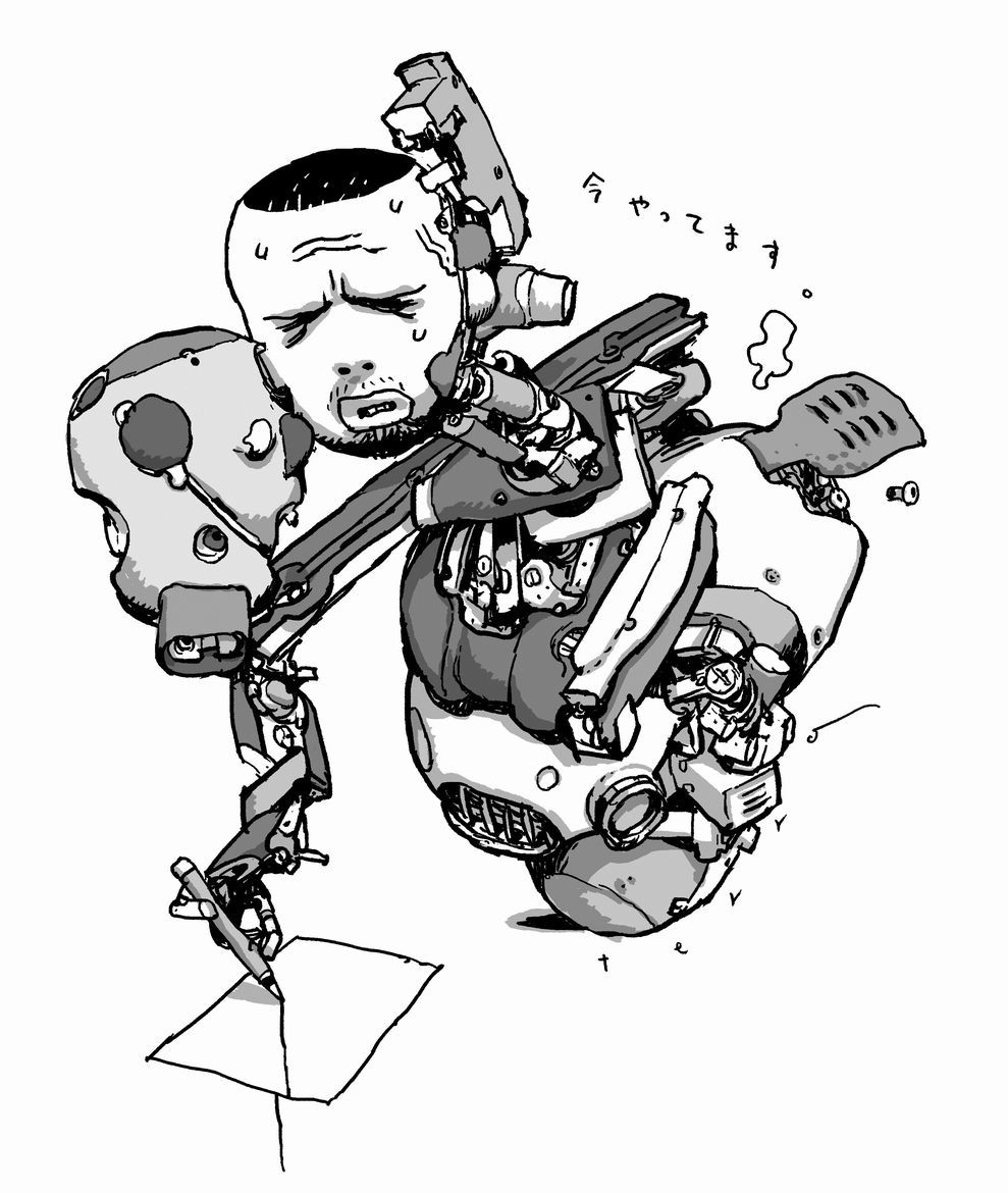 寺田克也の自画像。